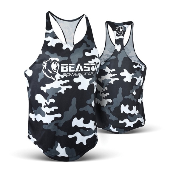 Men's Gym Stringer Tank Top Y-Back Bodybuilding Training Mesh Sleeveless Vest - Picture 1 of 5